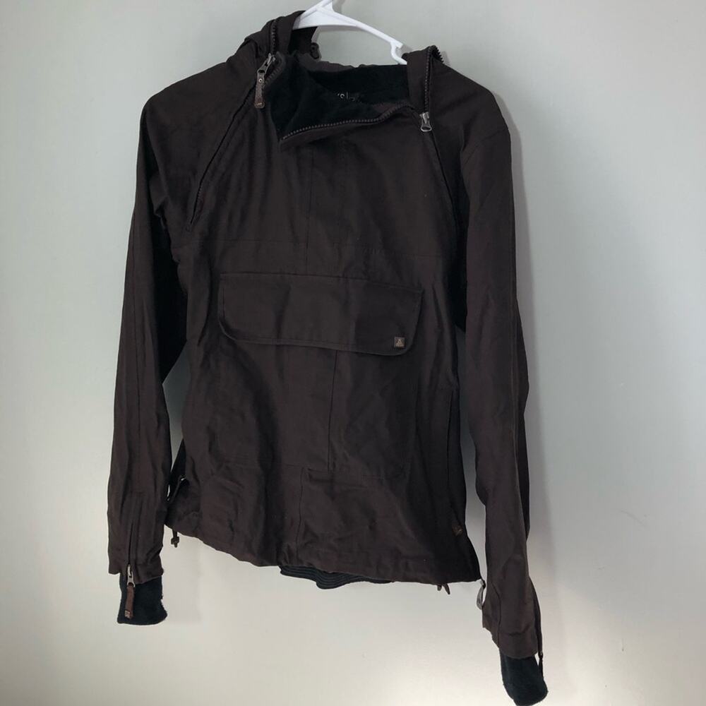Orage masters ski snowboard waterproof brown hood women XXS asymmetrical zipper